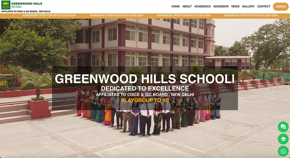 Greenwood Hills School, a website built by Arterns